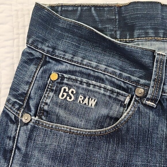 G-Star Raw Denim Jeans Men's 30x30 Blue Straight Leg Button Fly EUC Streetwear - Picture 10 of 14